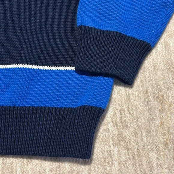 Chaps Men's XL sweater Like new! Navy and blue stripes crew neck long sleeve - Picture 2 of 6